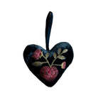 Hand Embroidered Silk Velvet Heart Ornaments Ornament Anke Drechsel AA 