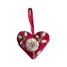 Hand Embroidered Silk Velvet Heart Ornaments Ornament Anke Drechsel BB 