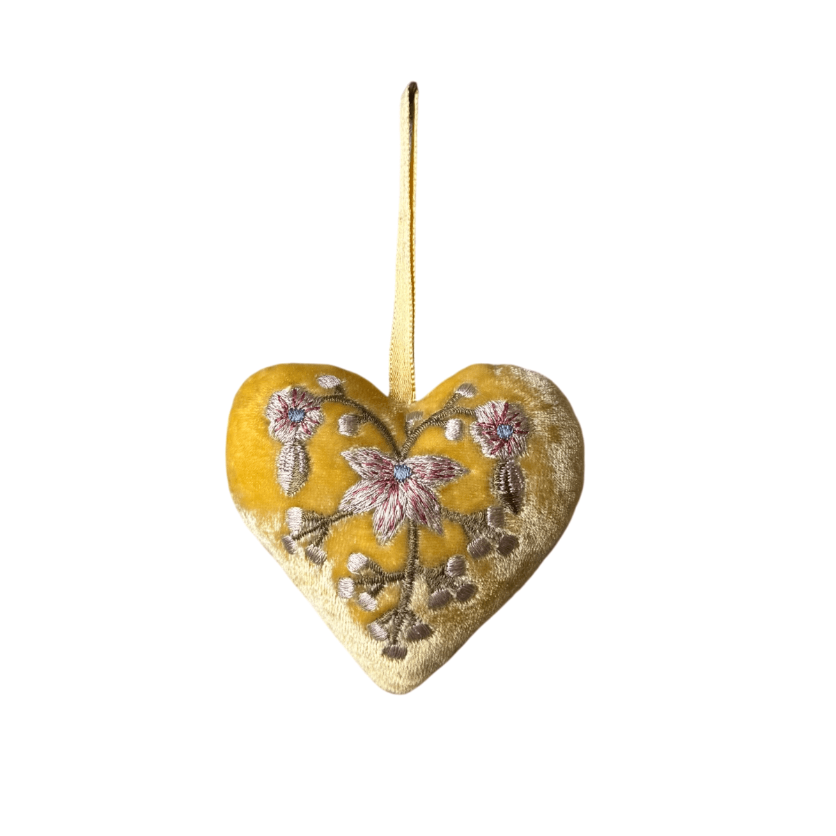 Hand Embroidered Silk Velvet Heart Ornaments Ornament Anke Drechsel E 