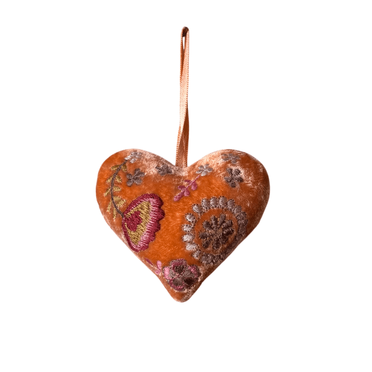 Hand Embroidered Silk Velvet Heart Ornaments Ornament Anke Drechsel F 