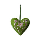 Hand Embroidered Silk Velvet Heart Ornaments Ornament Anke Drechsel F 