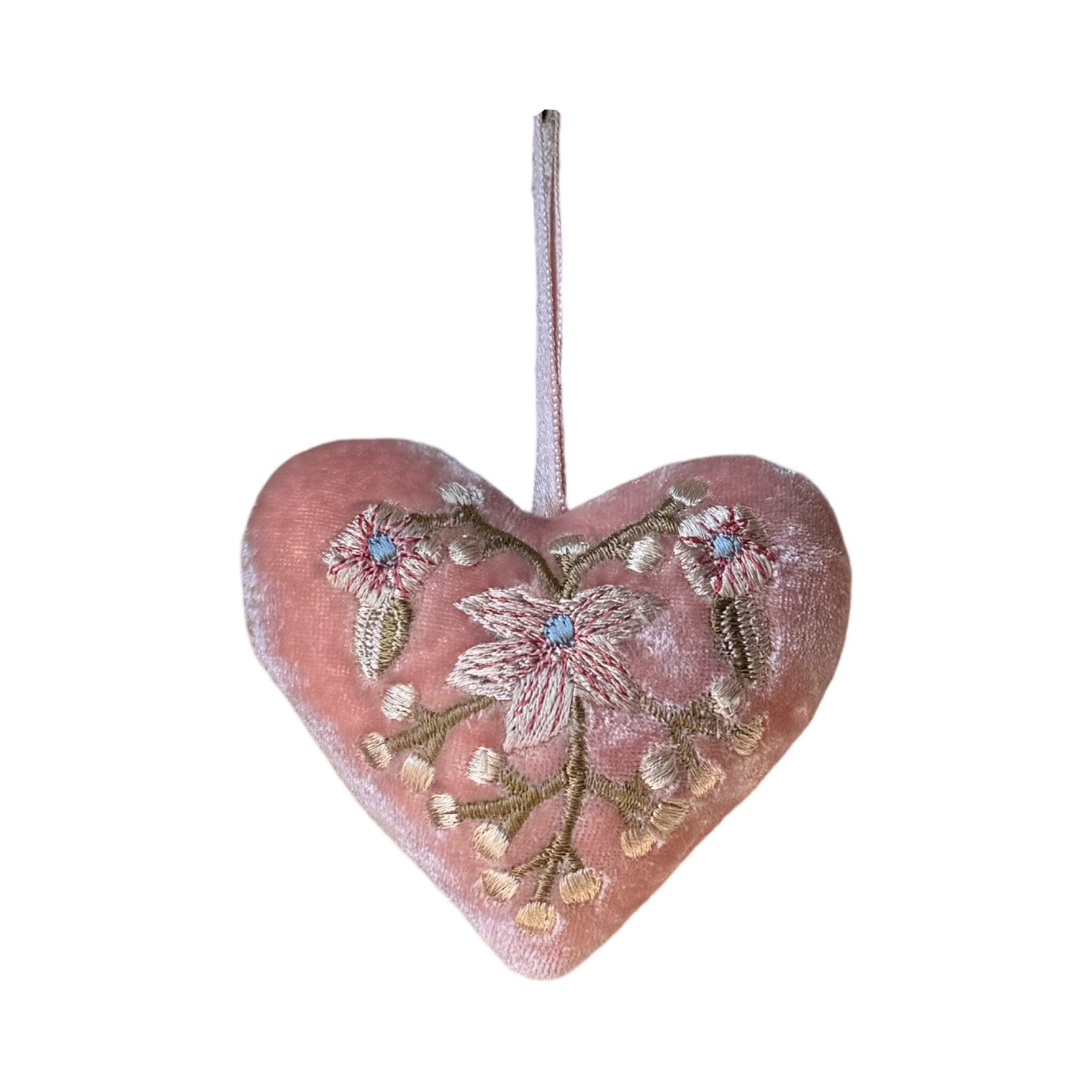Hand Embroidered Silk Velvet Heart Ornaments Ornament Anke Drechsel F 