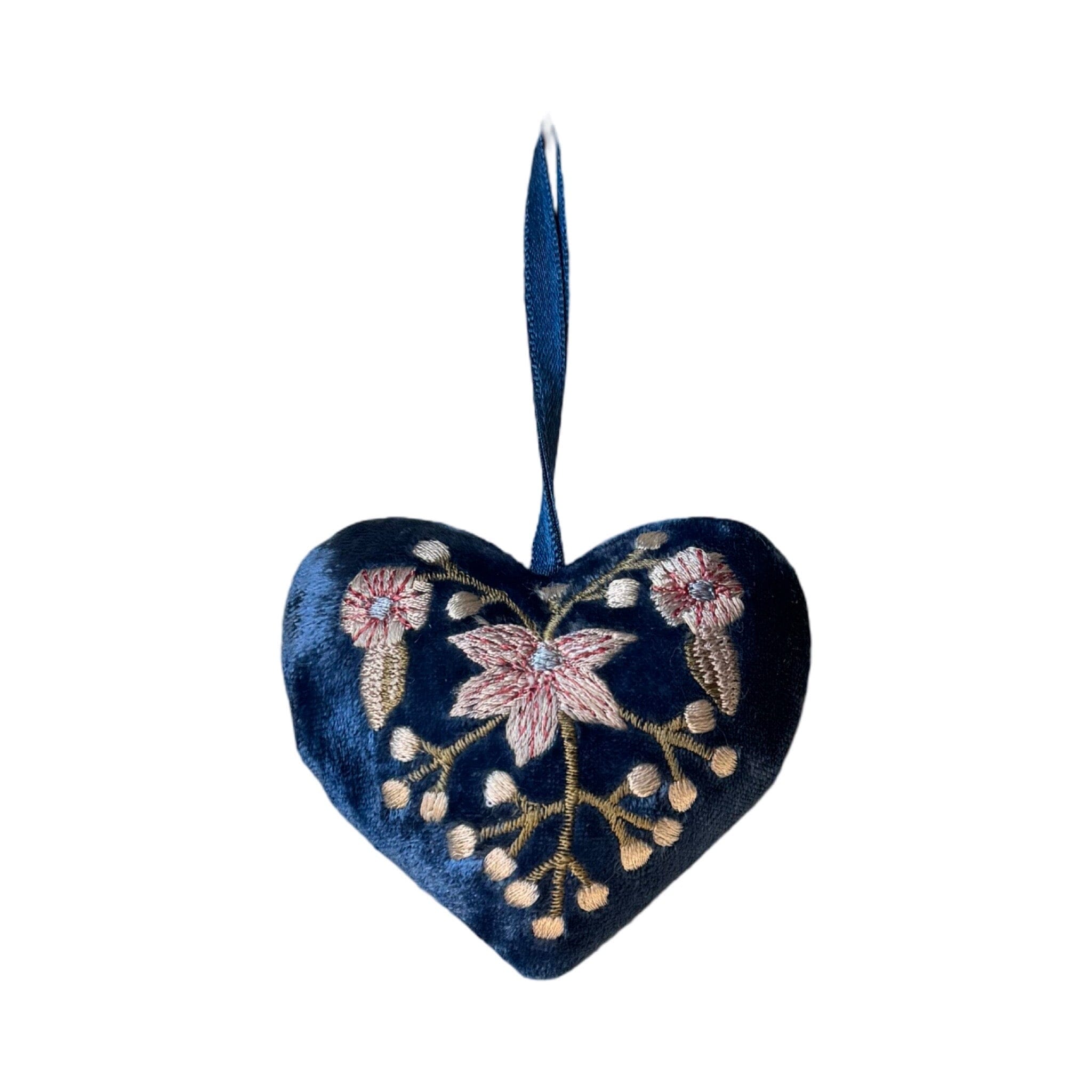 Hand Embroidered Silk Velvet Heart Ornaments Ornament Anke Drechsel H 