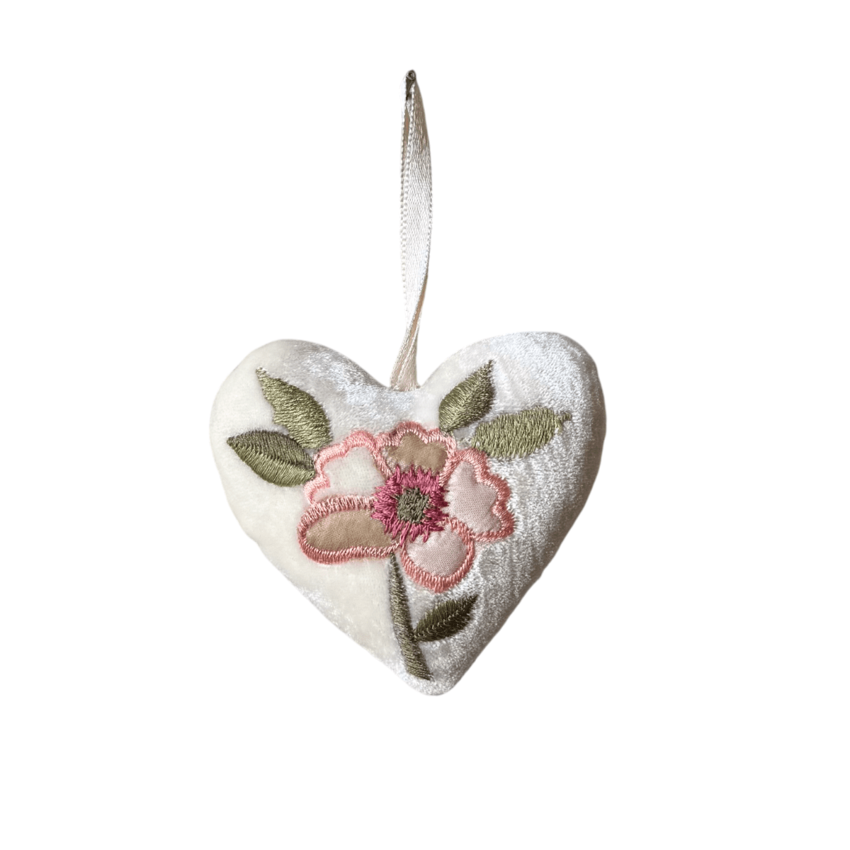 Hand Embroidered Silk Velvet Heart Ornaments Ornament Anke Drechsel H 