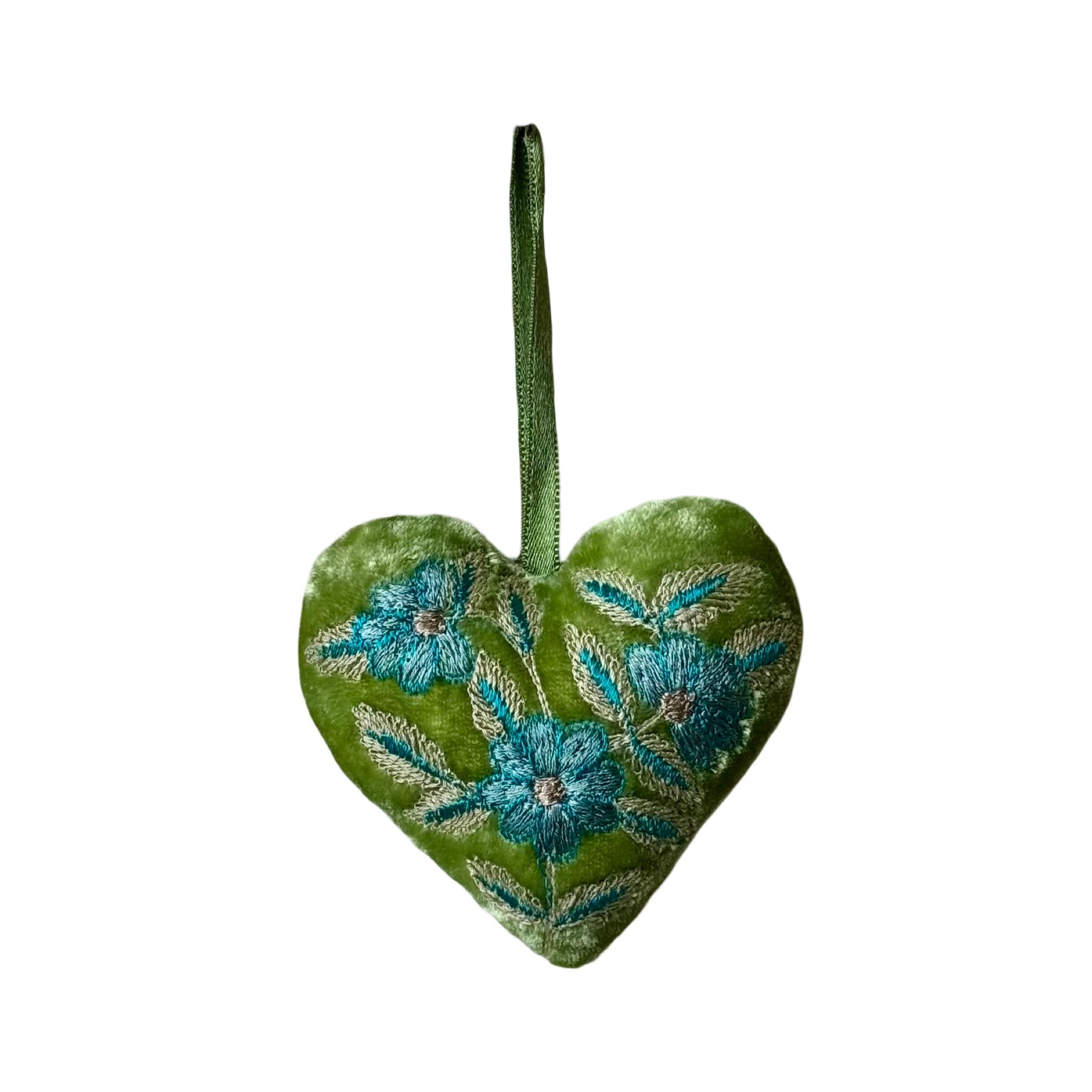 Hand Embroidered Silk Velvet Heart Ornaments Ornament Anke Drechsel K 