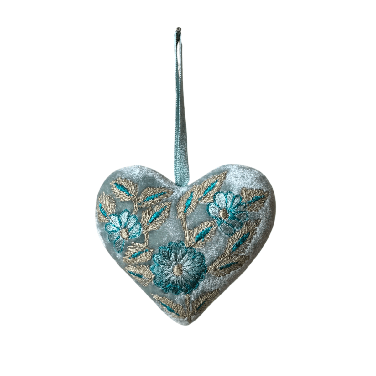 Hand Embroidered Silk Velvet Heart Ornaments Ornament Anke Drechsel KK 