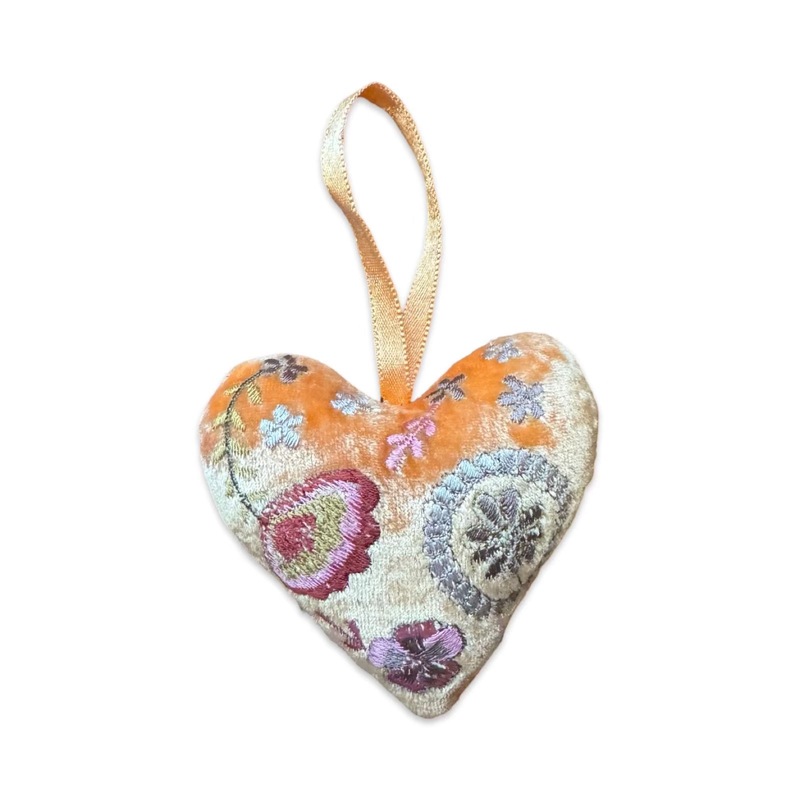 Hand Embroidered Silk Velvet Heart Ornaments Ornament Anke Drechsel KK 