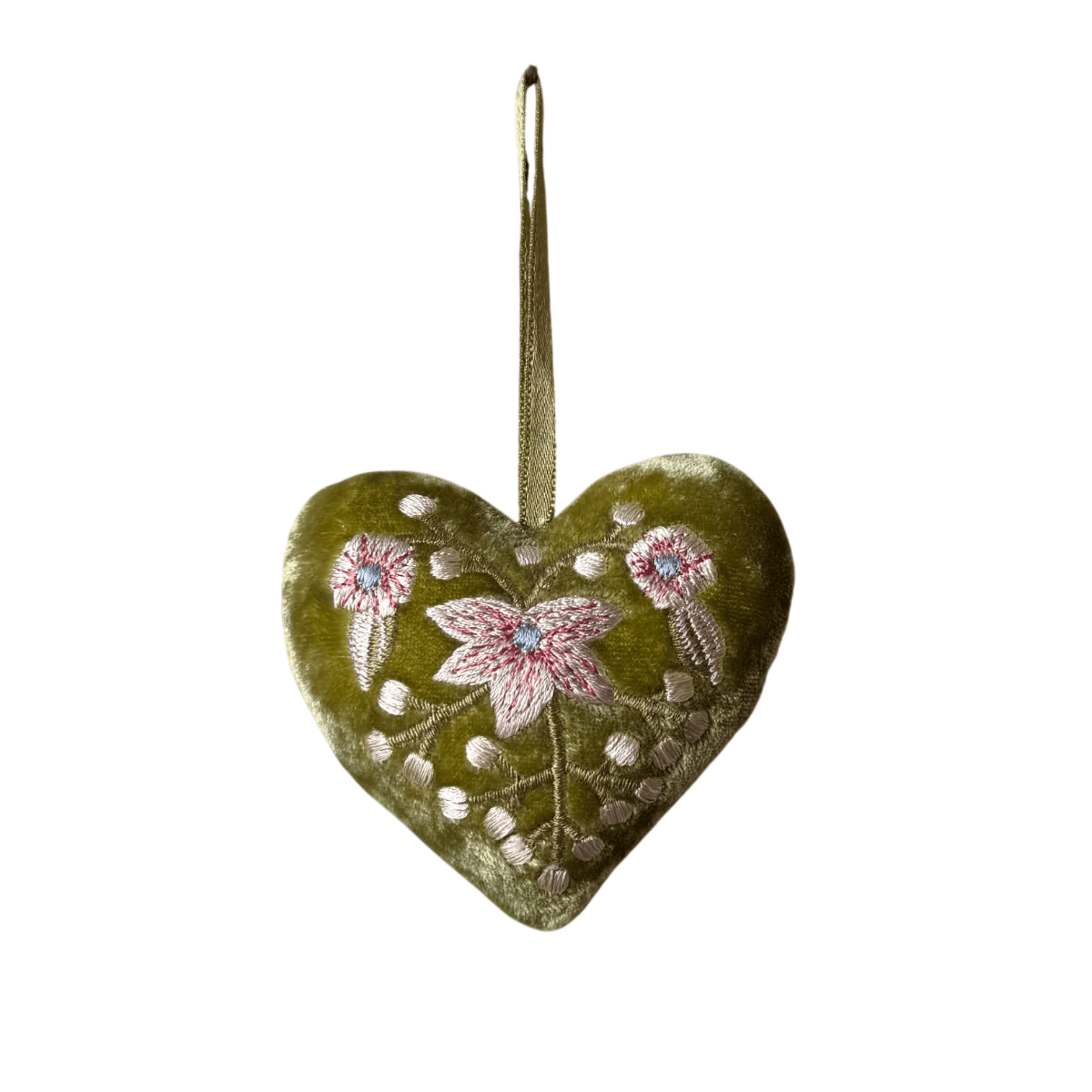 Hand Embroidered Silk Velvet Heart Ornaments Ornament Anke Drechsel L 