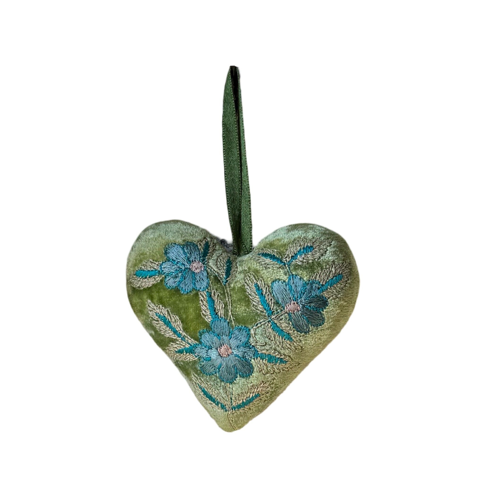 Hand Embroidered Silk Velvet Heart Ornaments Ornament Anke Drechsel L 