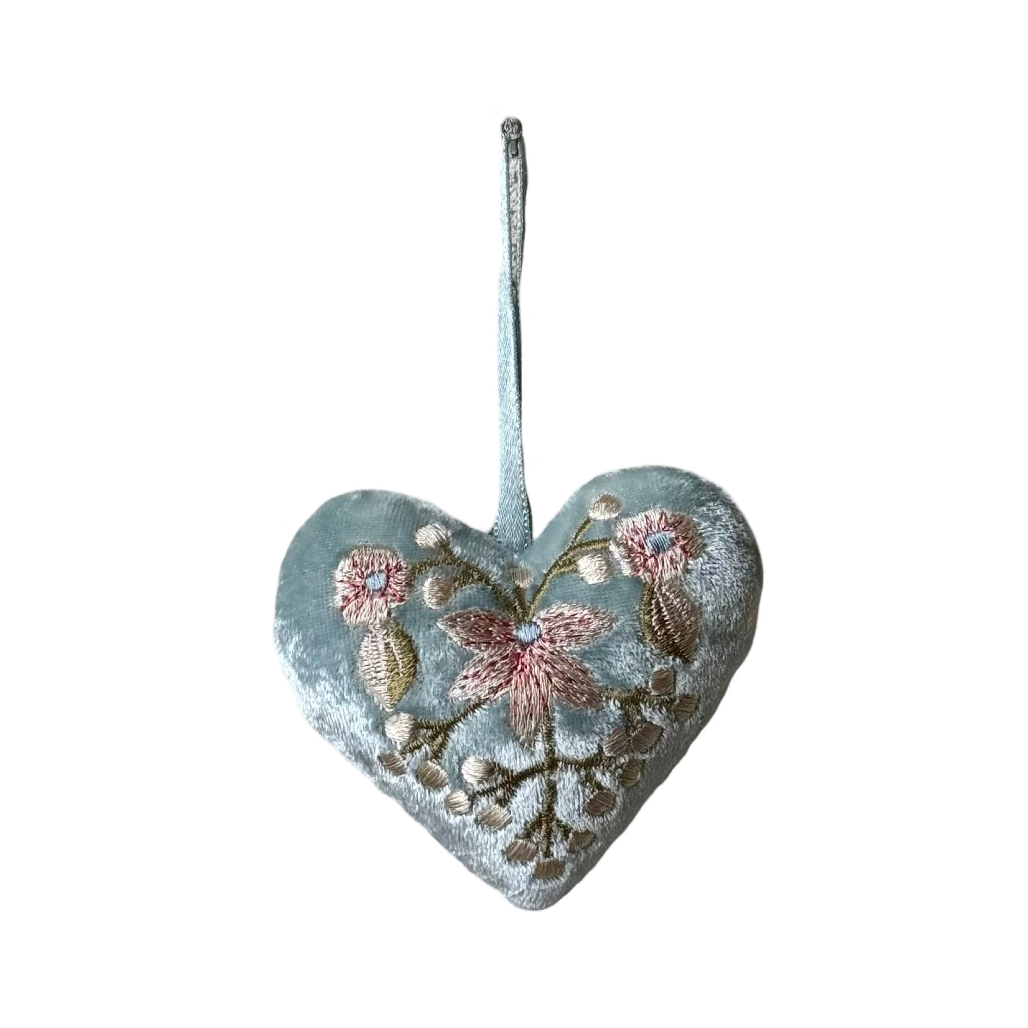 Hand Embroidered Silk Velvet Heart Ornaments Ornament Anke Drechsel N 