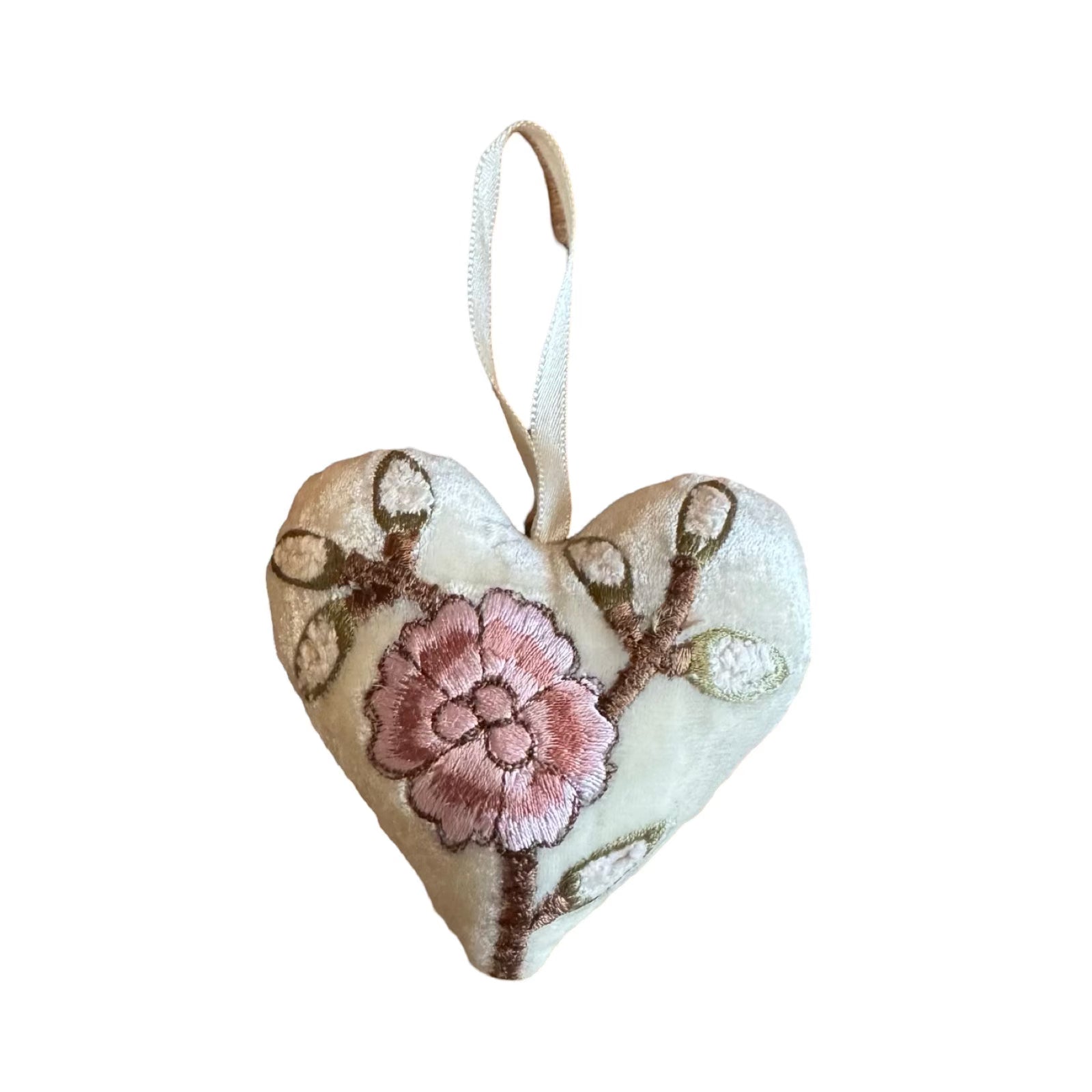 Hand Embroidered Silk Velvet Heart Ornaments Ornament Anke Drechsel PP 