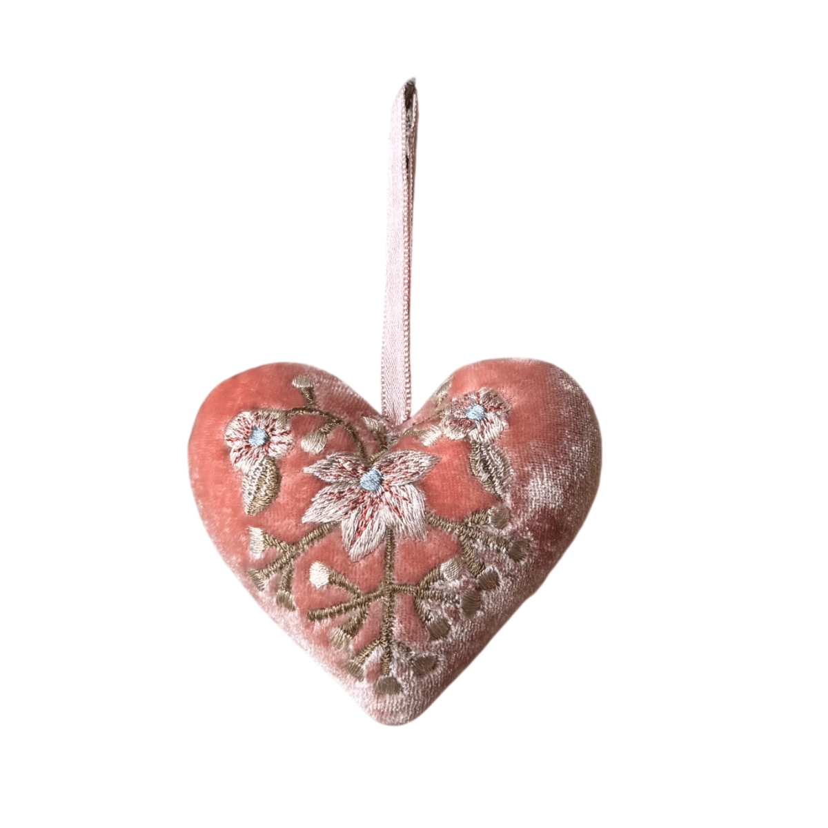 Hand Embroidered Silk Velvet Heart Ornaments Ornament Anke Drechsel PP 