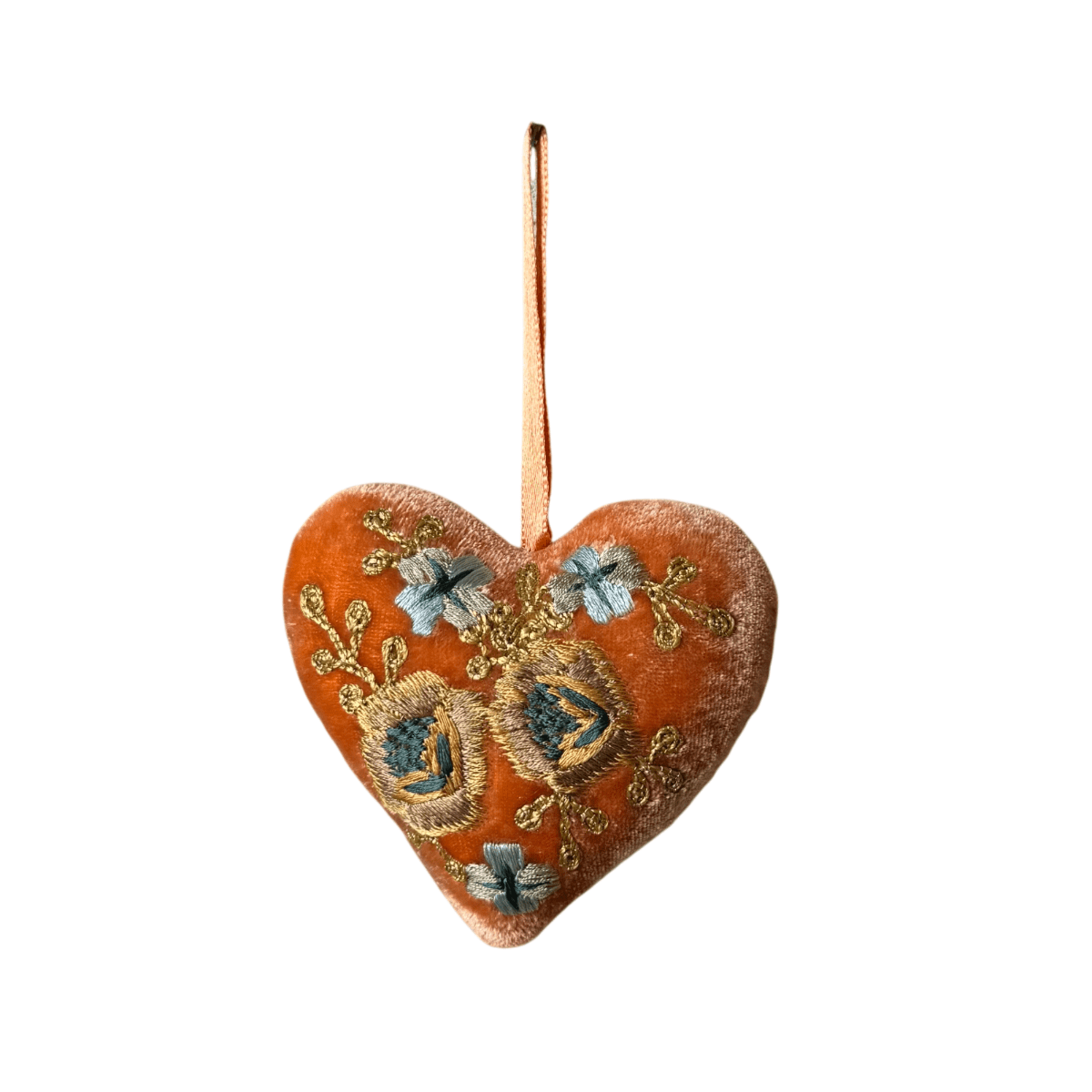 Hand Embroidered Silk Velvet Heart Ornaments Ornament Anke Drechsel Q 