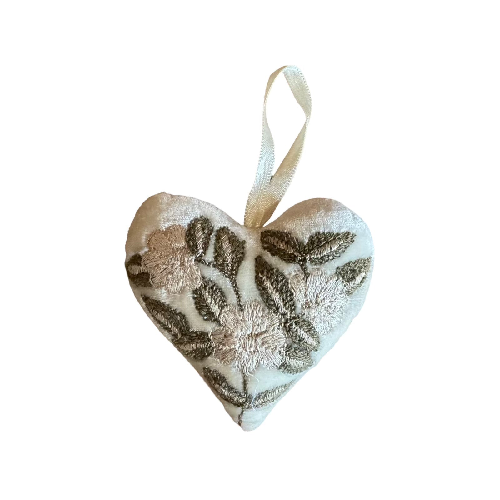 Hand Embroidered Silk Velvet Heart Ornaments Ornament Anke Drechsel QQ 