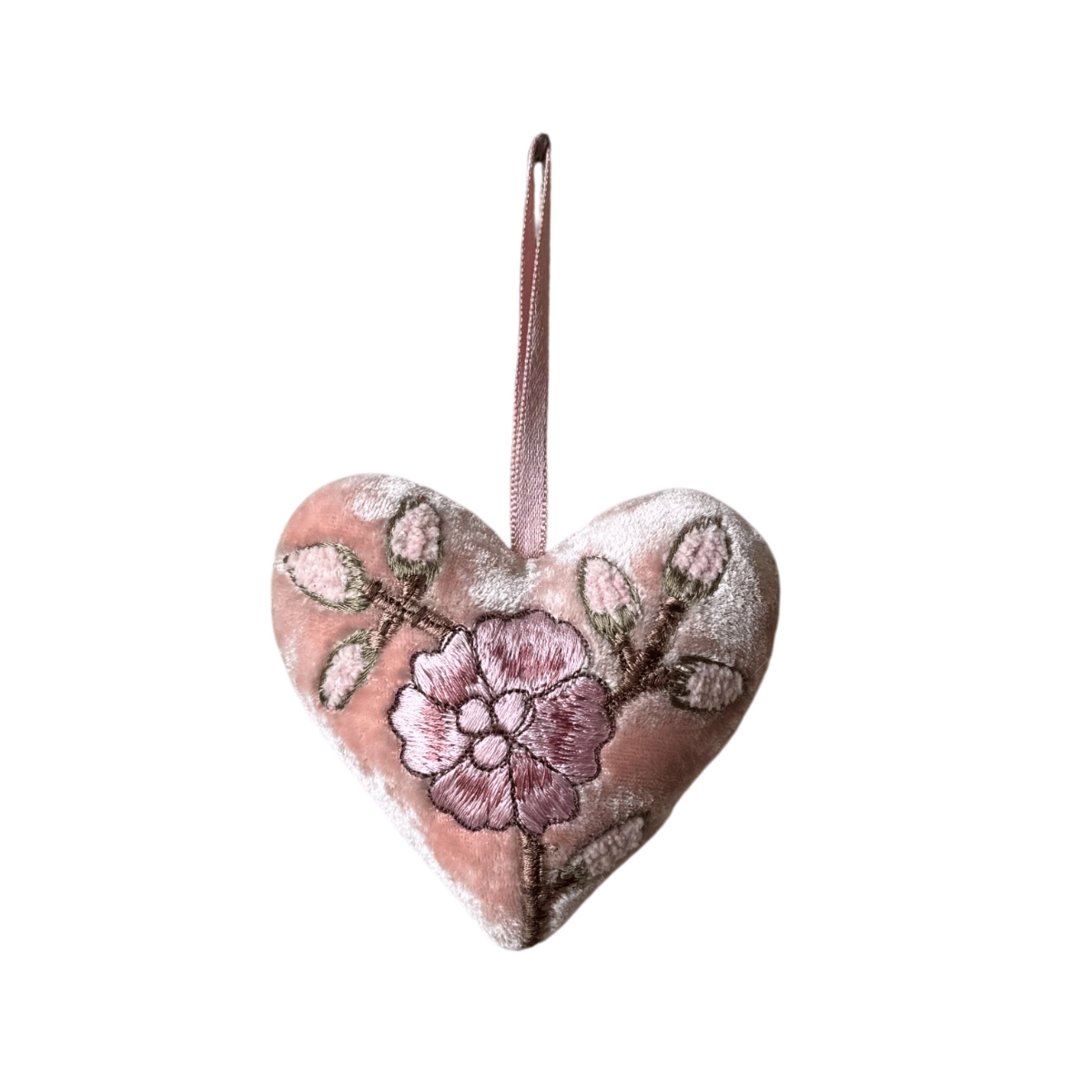 Hand Embroidered Silk Velvet Heart Ornaments Ornament Anke Drechsel RR 