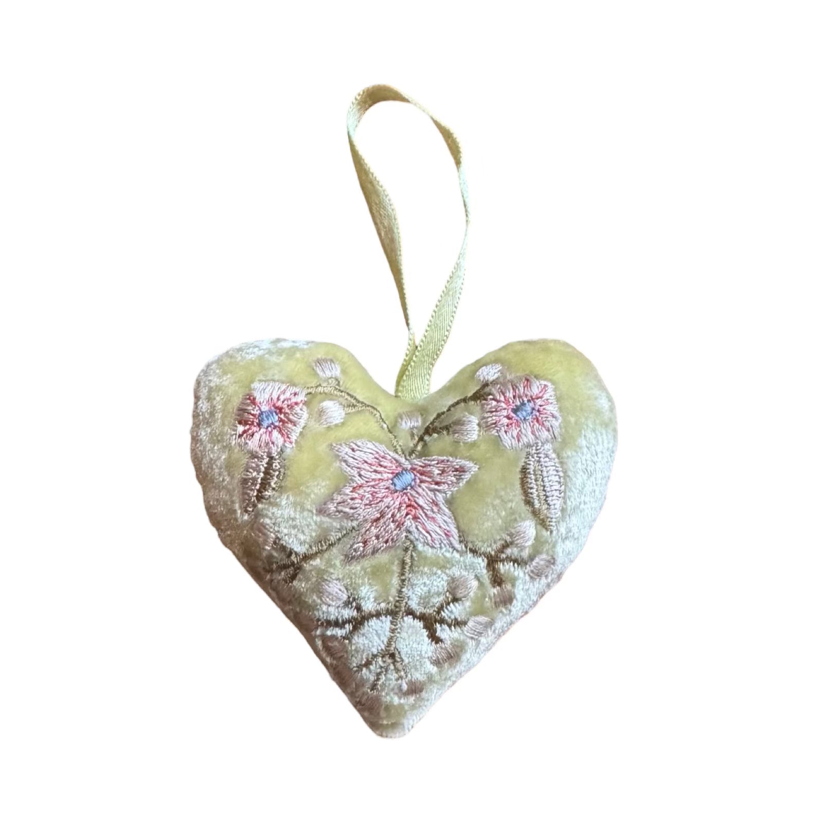 Hand Embroidered Silk Velvet Heart Ornaments Ornament Anke Drechsel SS 