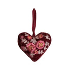 Hand Embroidered Silk Velvet Heart Ornaments Ornament Anke Drechsel U 