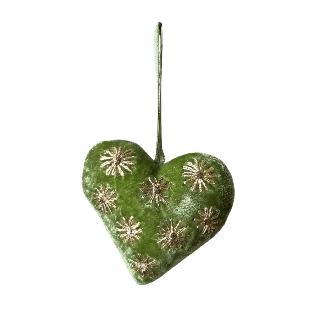 Hand Embroidered Silk Velvet Heart Ornaments Ornament Anke Drechsel YY 