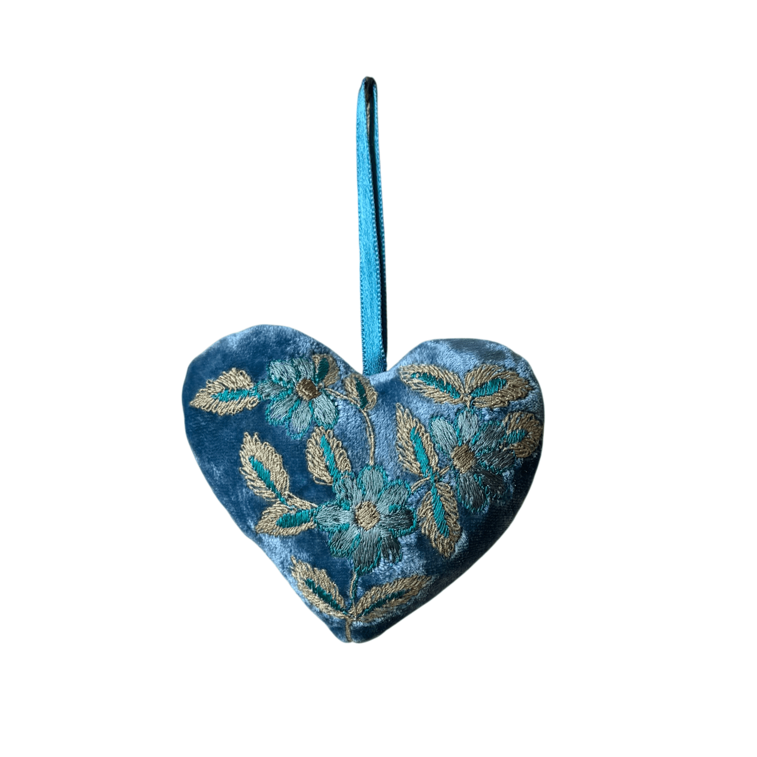 Hand Embroidered Silk Velvet Heart Ornaments Ornament Anke Drechsel Z 