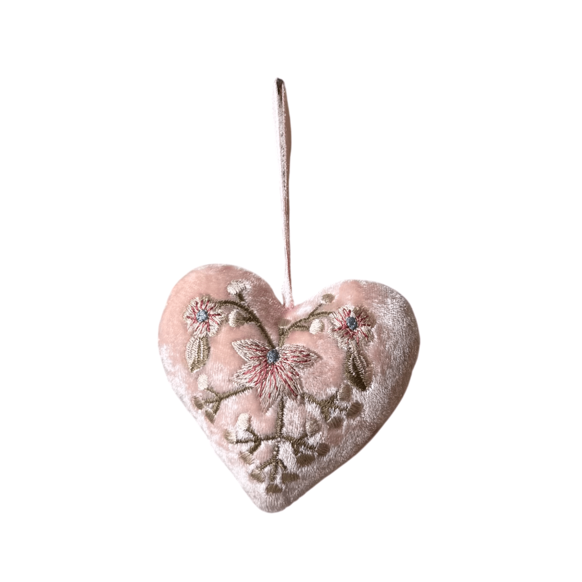 Hand Embroidered Silk Velvet Heart Ornaments Ornament Anke Drechsel ZZ 