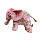 Hand Embroidered Silk Velvet Mini Elephants Objet d'Art Anke Drechsel BOUQUET Shaded Rose 