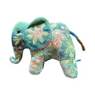 Hand Embroidered Silk Velvet Mini Elephants Objet d'Art Anke Drechsel MME BOVARY Shaded Lagoon 