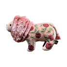 Hand Embroidered Silk Velvet Mini Lion Objet d'Art Anke Drechsel MOIRA Pink Quartz 