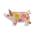 Hand Embroidered Silk Velvet Piglet Objet d'Art Anke Drechsel BEAUTY Old Rose 