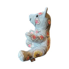 Hand Embroidered Silk Velvet Small Bear Objet d'Art Anke Drechsel MIMOSA Heavenly Blue 