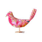 Hand Embroidered Silk Velvet Standing Dove Objet d'Art Anke Drechsel FLEUR Watermelon 