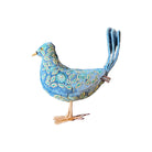 Hand Embroidered Silk Velvet Standing Dove Objet d'Art Anke Drechsel MOIRA Rivera Blue 