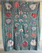 Hand Stitched All Silk Suzani (CSSU231622 | 83 1/2 x 106") Suzani Aziz Suzani 