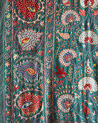 Hand Stitched All Silk Suzani (CSSU231622 | 83 1/2 x 106") Suzani Aziz Suzani 