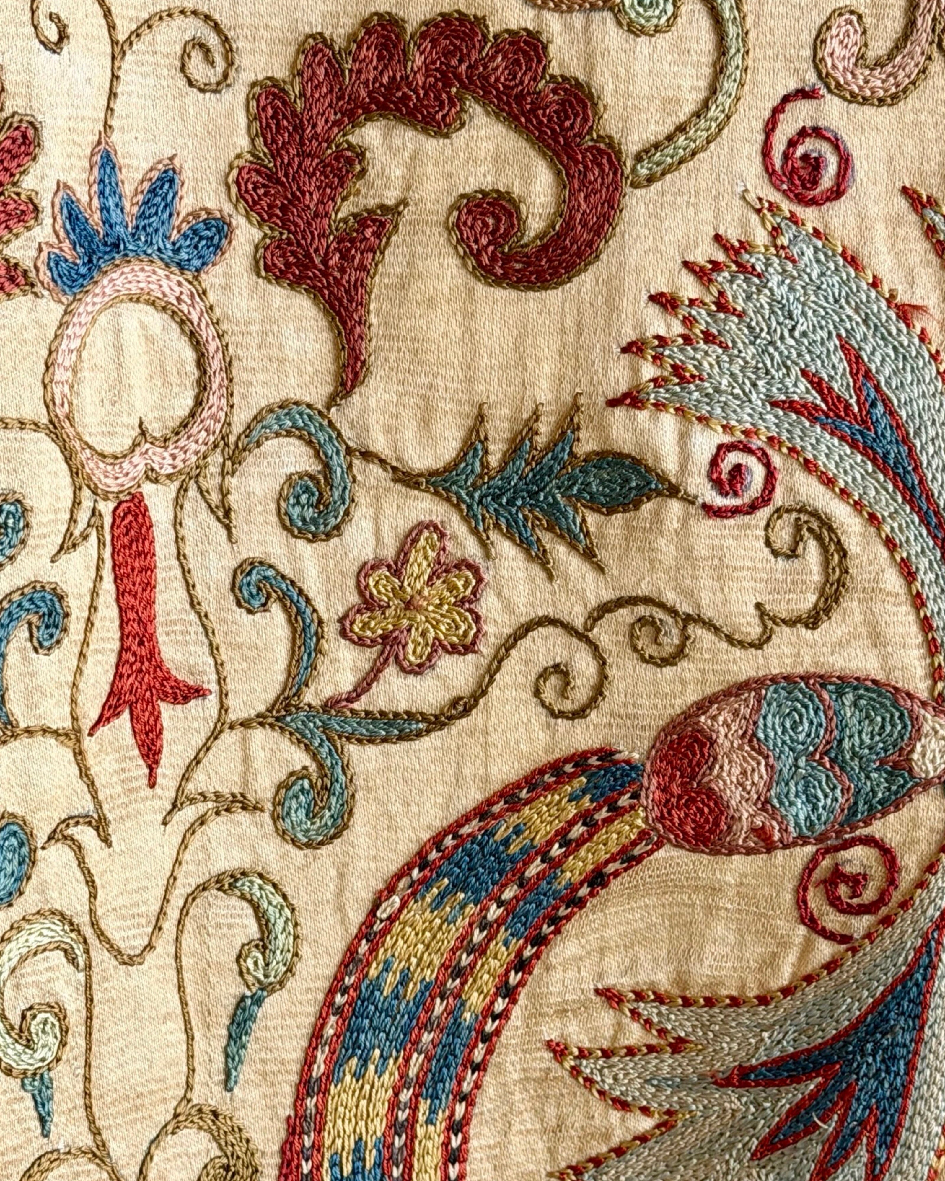 Hand Stitched All Silk Suzani (CSSU241922| 61 x 80 1/2") Suzani Aziz Suzani 