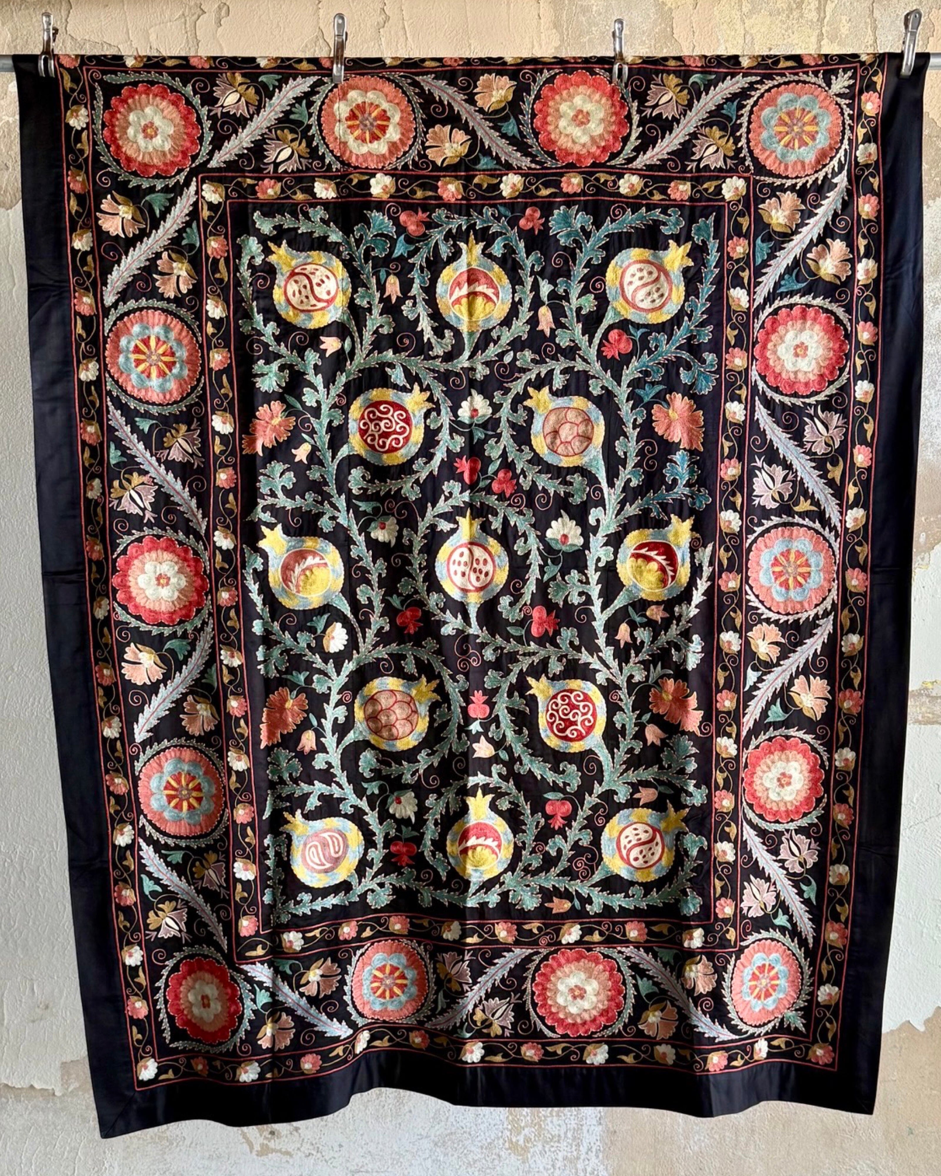 Hand Stitched All Silk Suzani (CSSU44125| 64 x 81") Suzani Aziz Suzani 