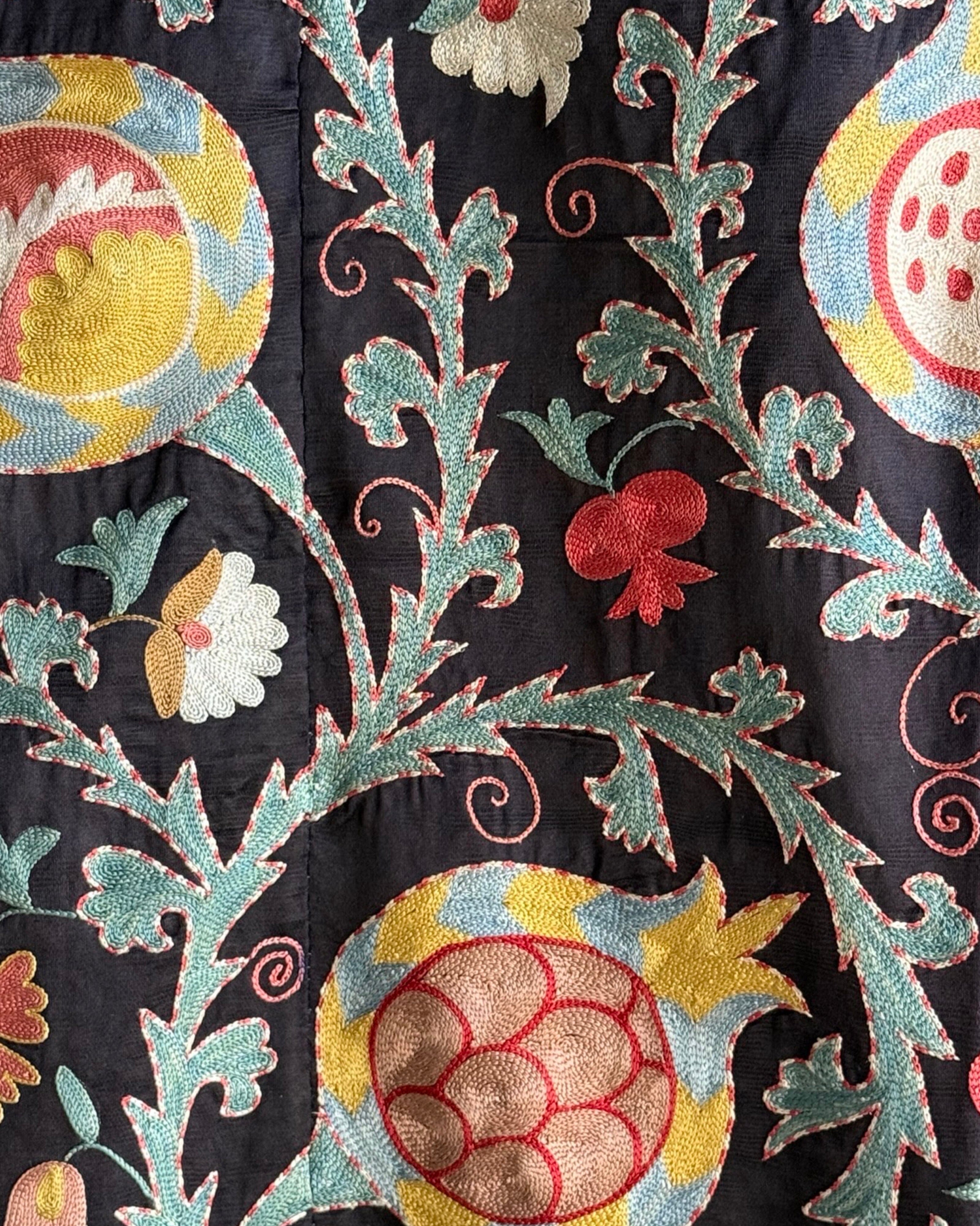 Hand Stitched All Silk Suzani (CSSU44125| 64 x 81") Suzani Aziz Suzani 