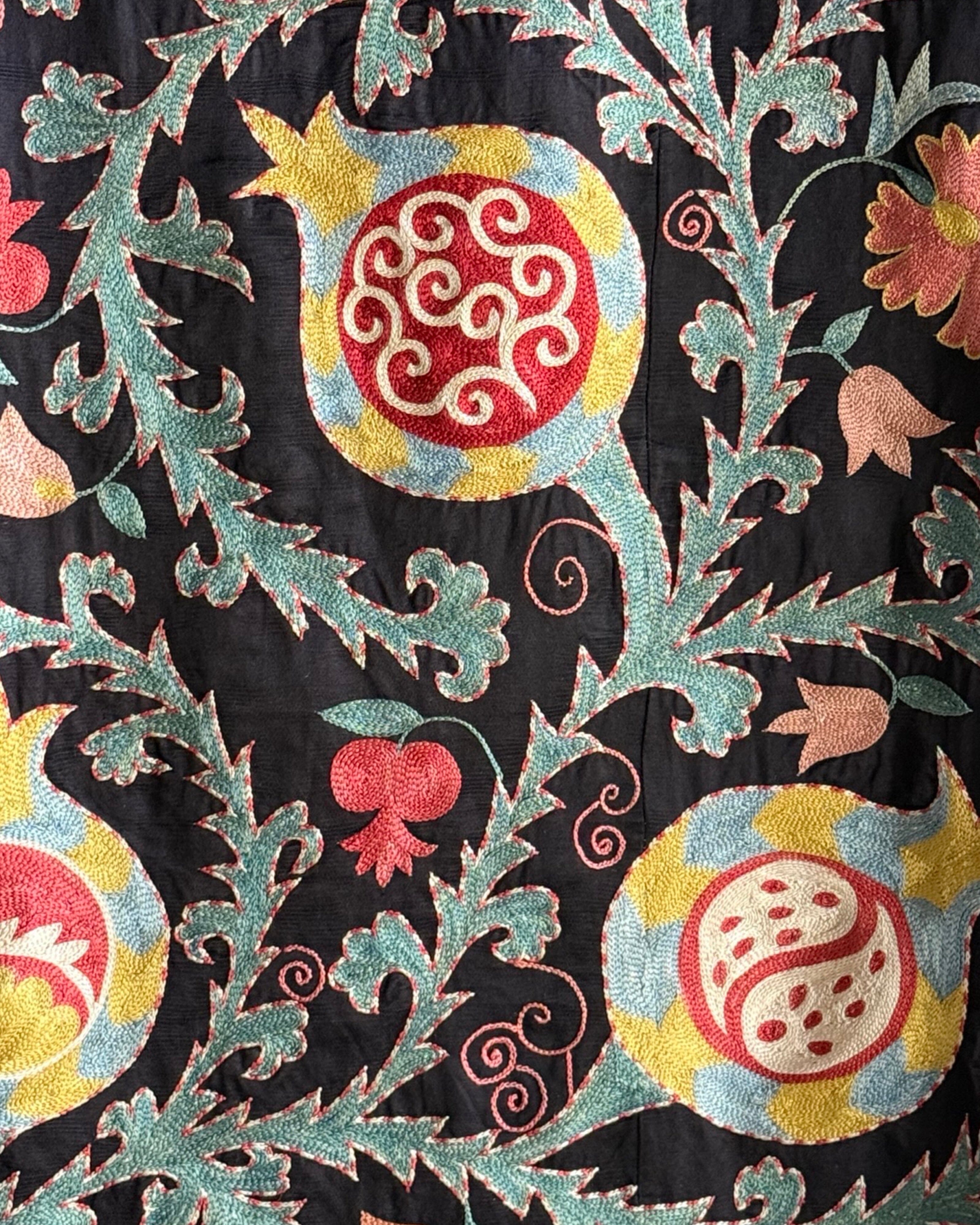 Hand Stitched All Silk Suzani (CSSU44125| 64 x 81") Suzani Aziz Suzani 