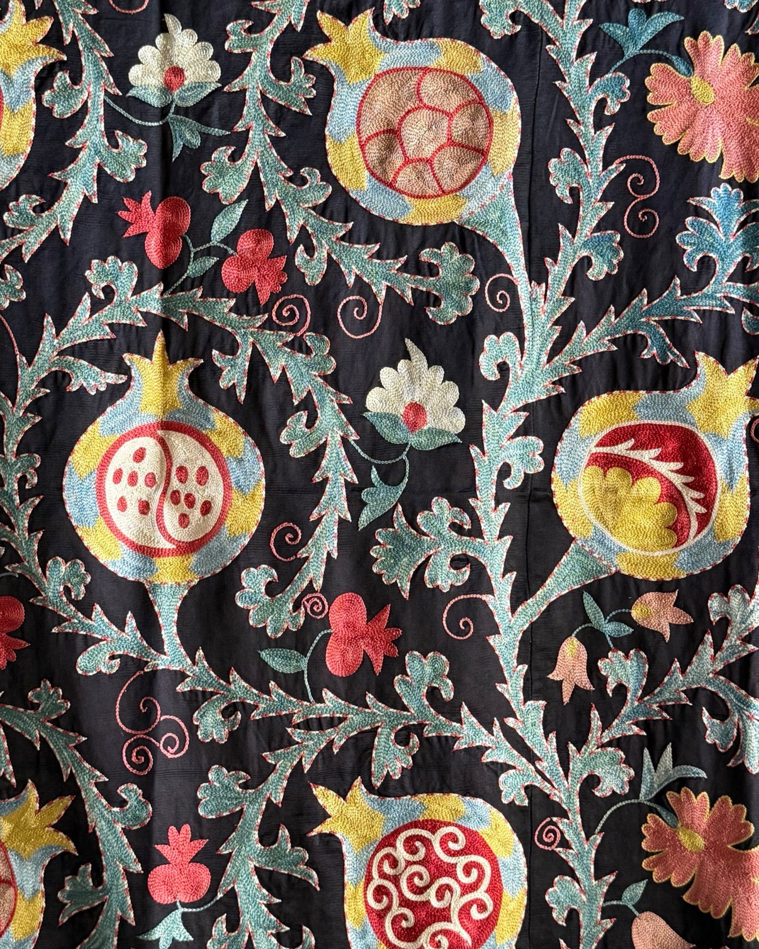 Hand Stitched All Silk Suzani (CSSU44125| 64 x 81") Suzani Aziz Suzani 