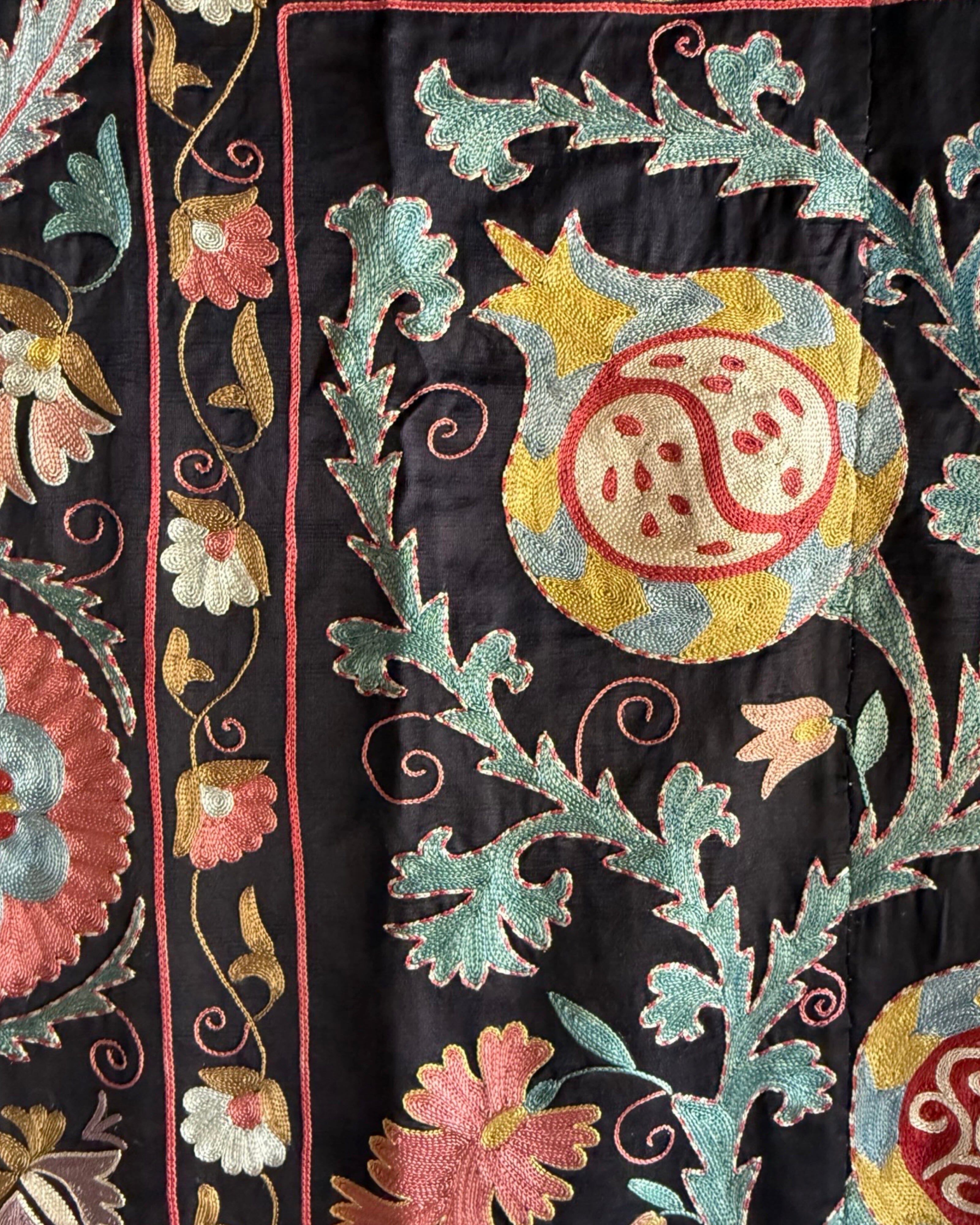 Hand Stitched All Silk Suzani (CSSU44125| 64 x 81") Suzani Aziz Suzani 
