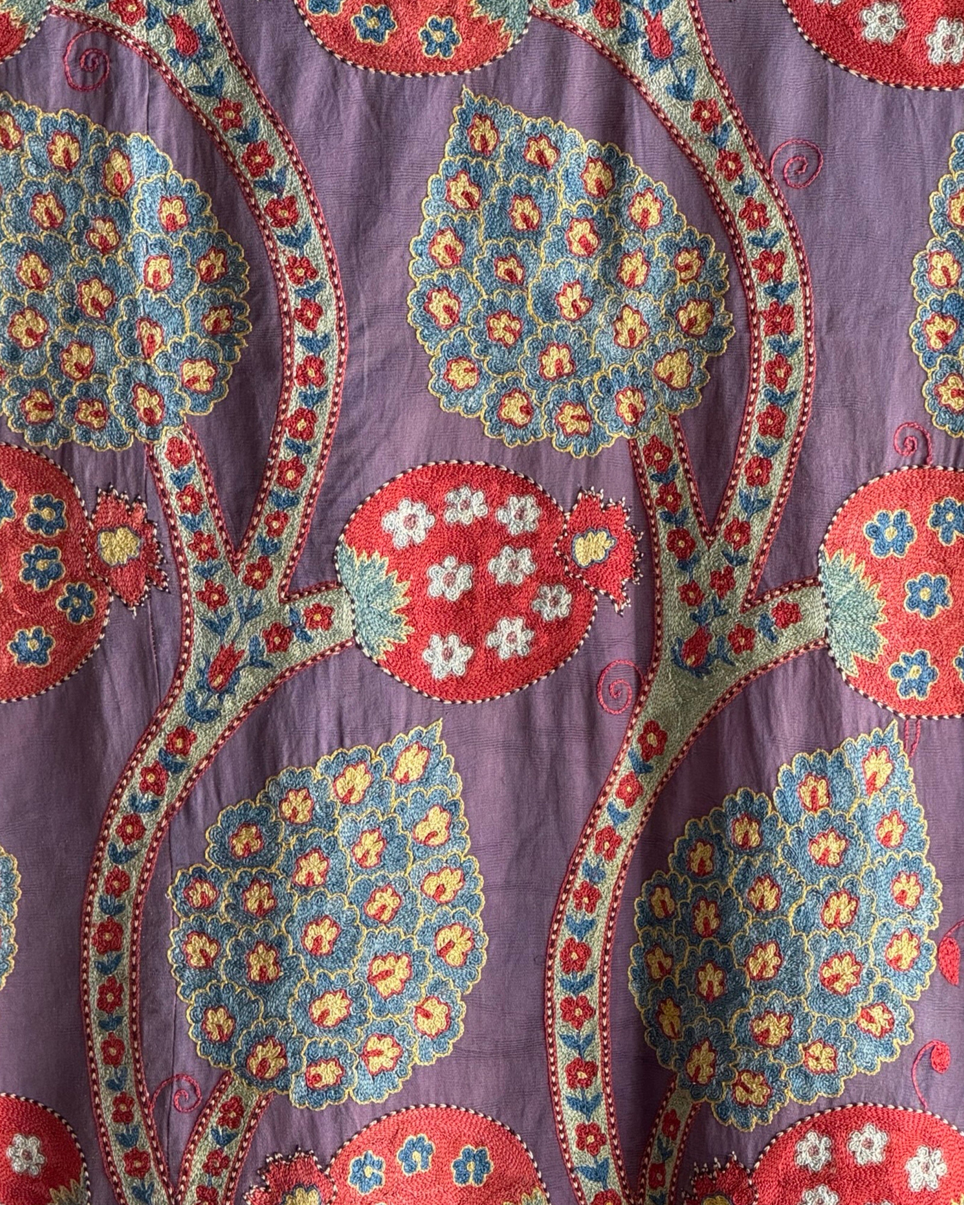 Hand Stitched All Silk Suzani (CSSU44925| 64 x 84") Suzani Aziz Suzani 