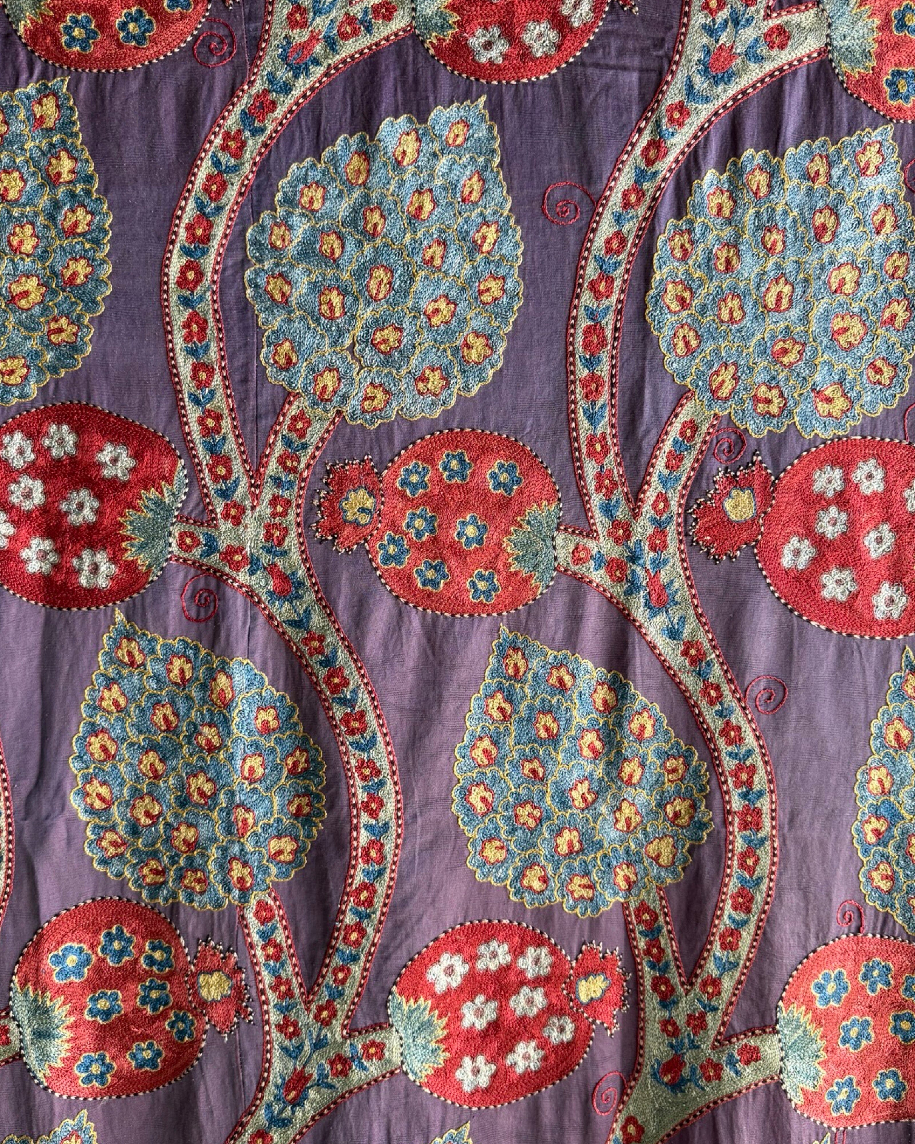 Hand Stitched All Silk Suzani (CSSU44925| 64 x 84") Suzani Aziz Suzani 