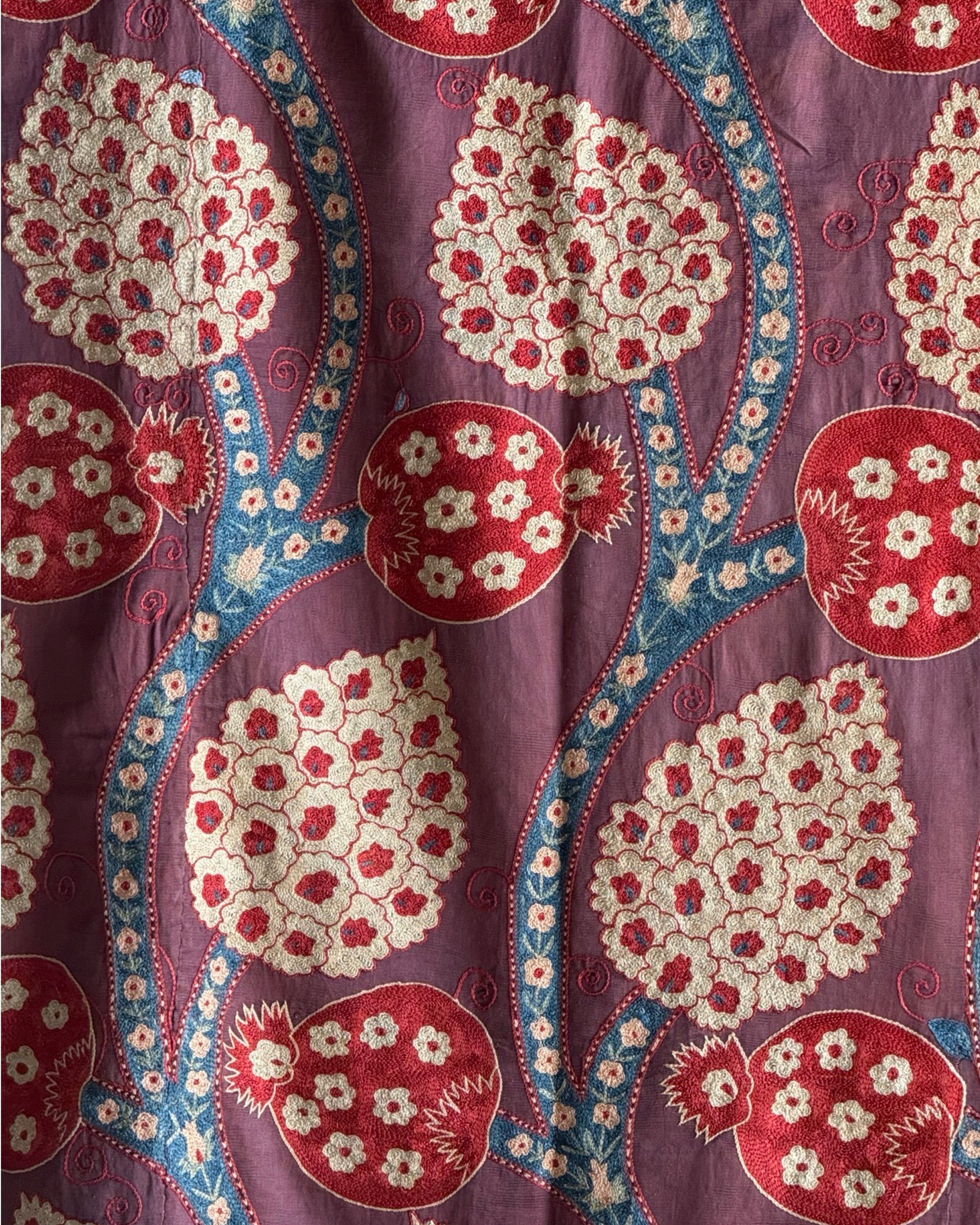 Hand Stitched All Silk Suzani (CSSU45125| 62 x 83") Suzani Aziz Suzani 