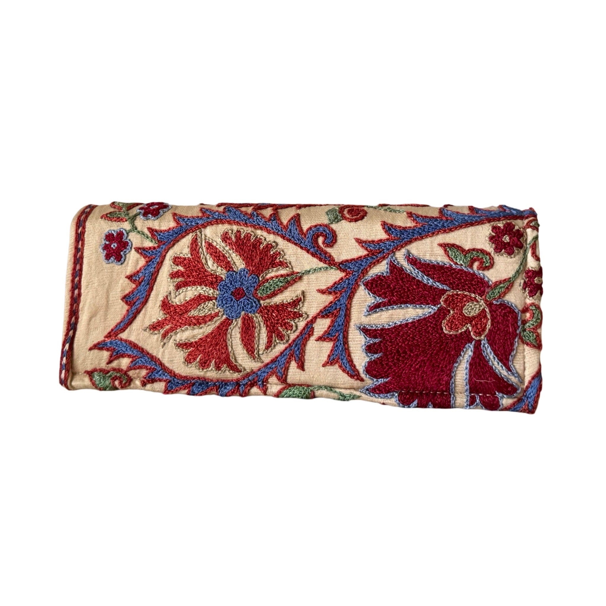 Hand Stitched Suzani Clutch From Uzbekistan (#7923 | 5 1/4 x 12") Clutch Bag Fergana Aziz 