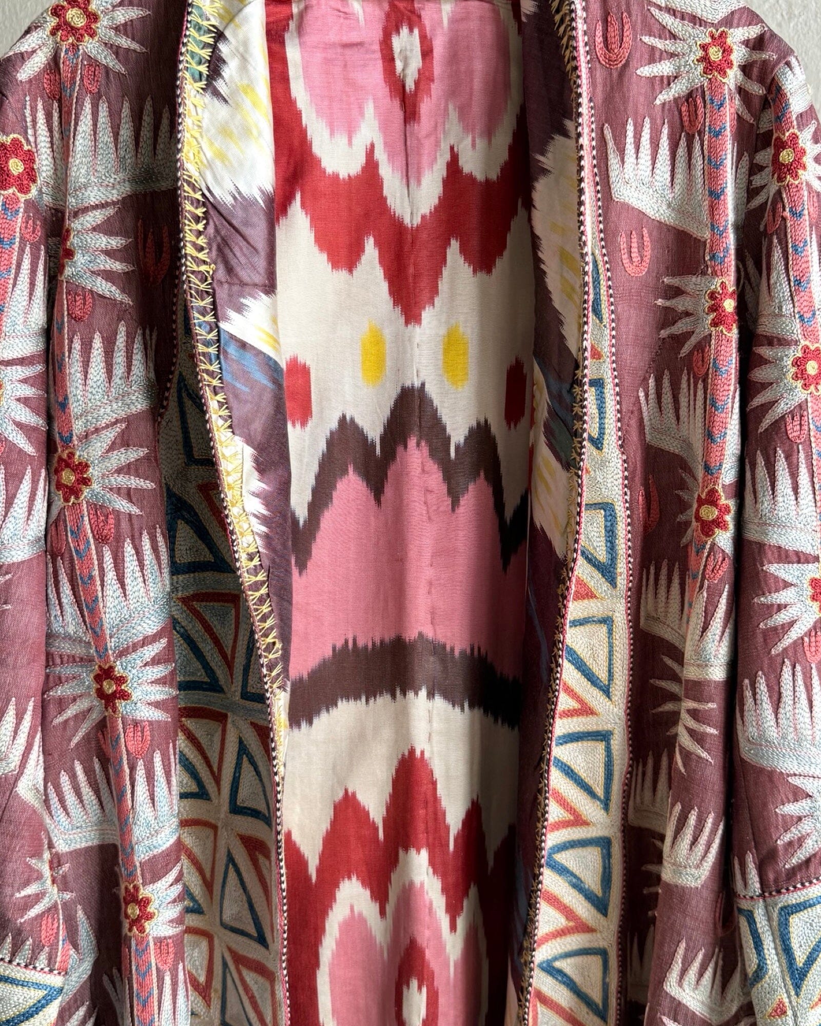 Hand-Stitched Suzani Coat from Uzbekistan (#CSSU48625) Coat Aziz Suzani 