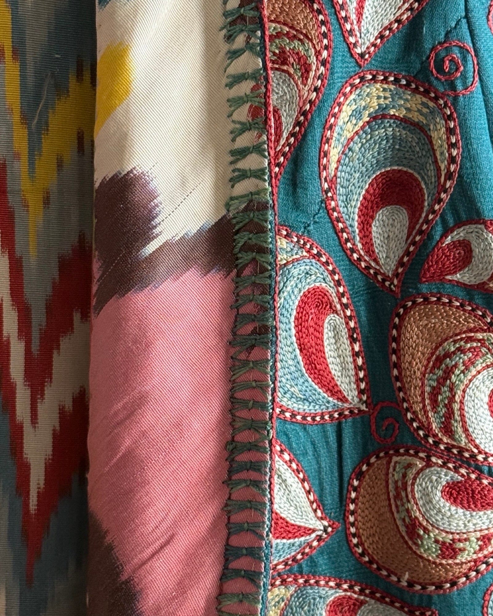 Hand-Stitched Suzani Coat from Uzbekistan (#CSSU49025) Coat Aziz Suzani 