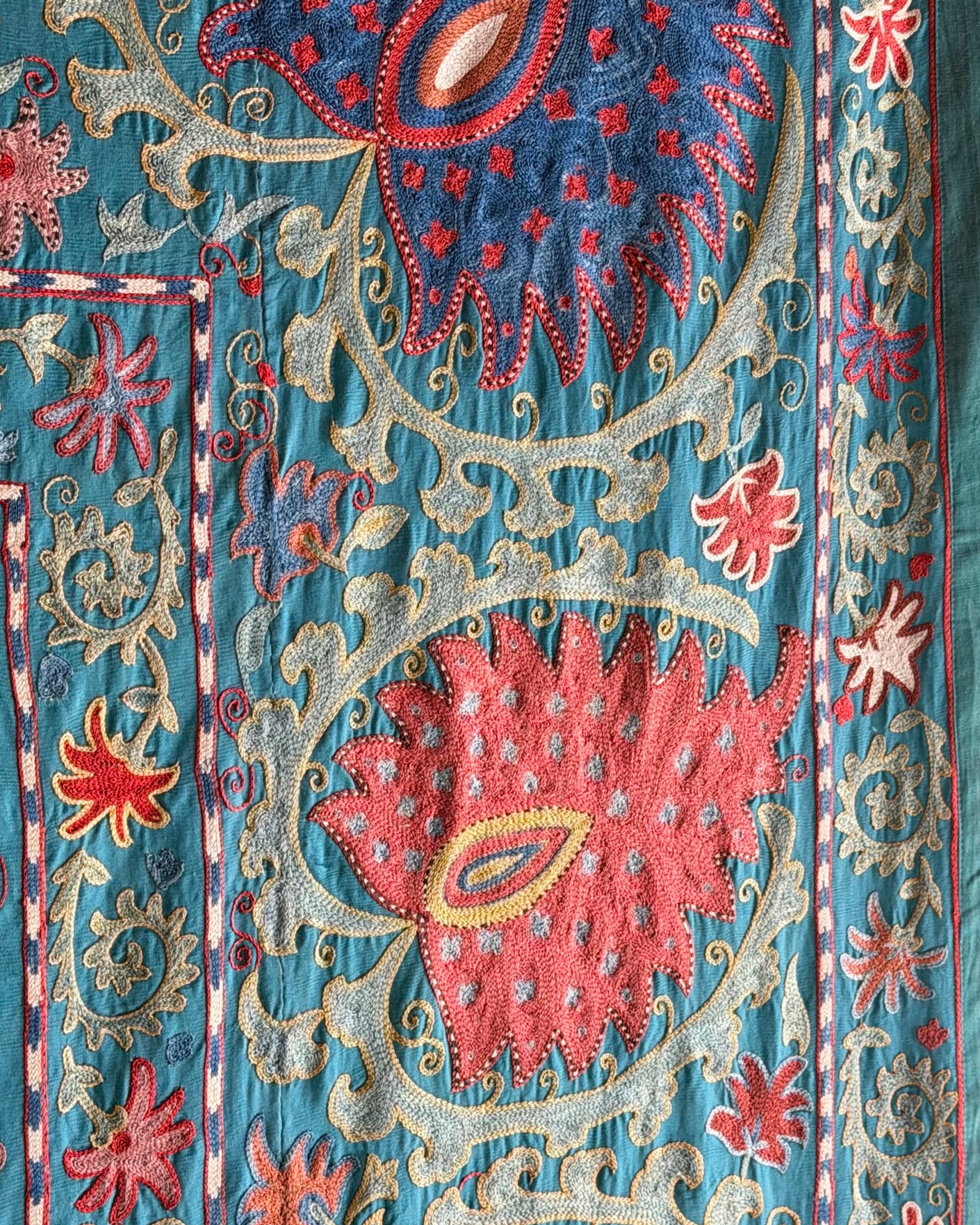 Hand Stitched Suzani (CSSU061323 | 84 x 108") Suzani Aziz Suzani 