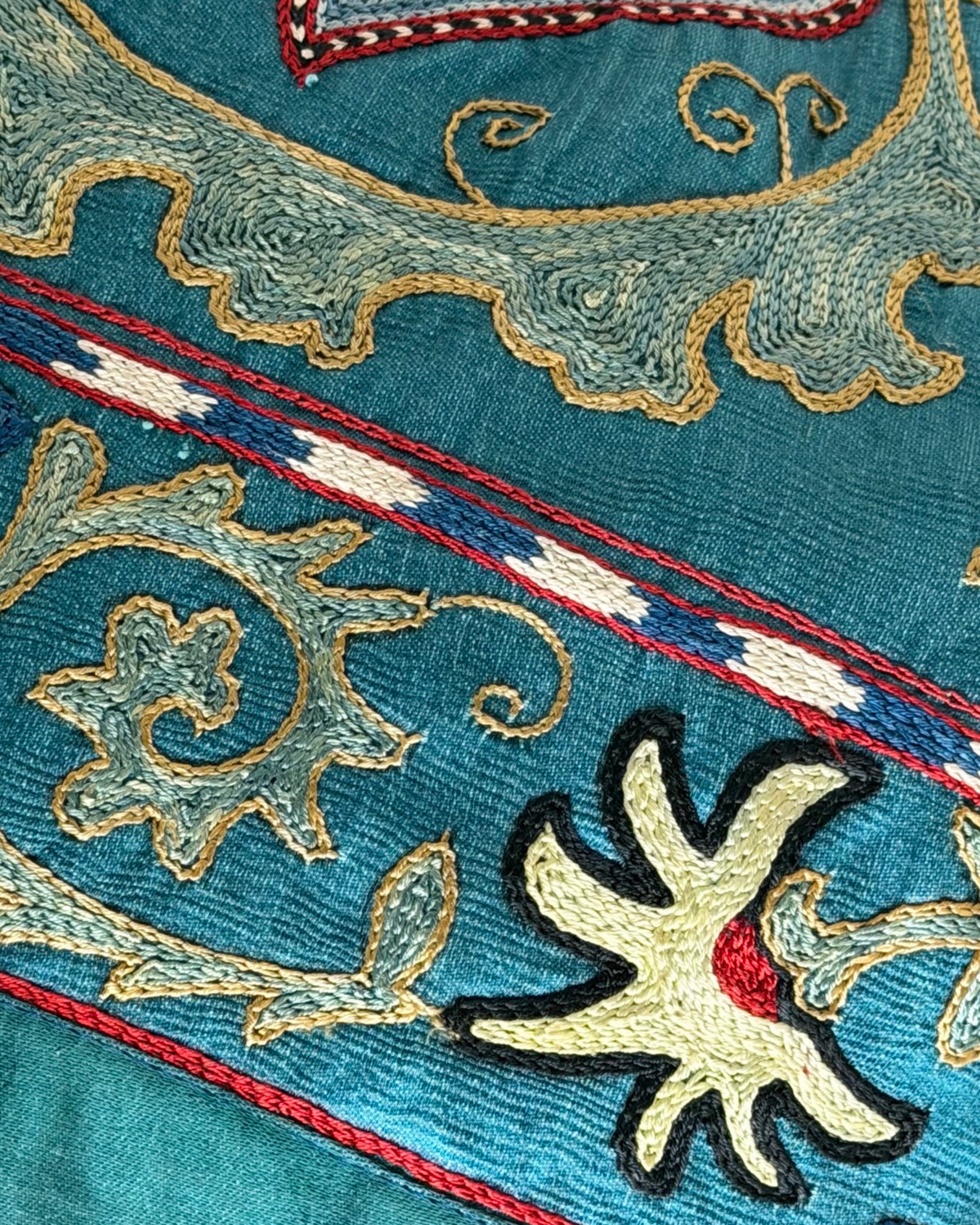 Hand Stitched Suzani (CSSU061323 | 84 x 108") Suzani Aziz Suzani 
