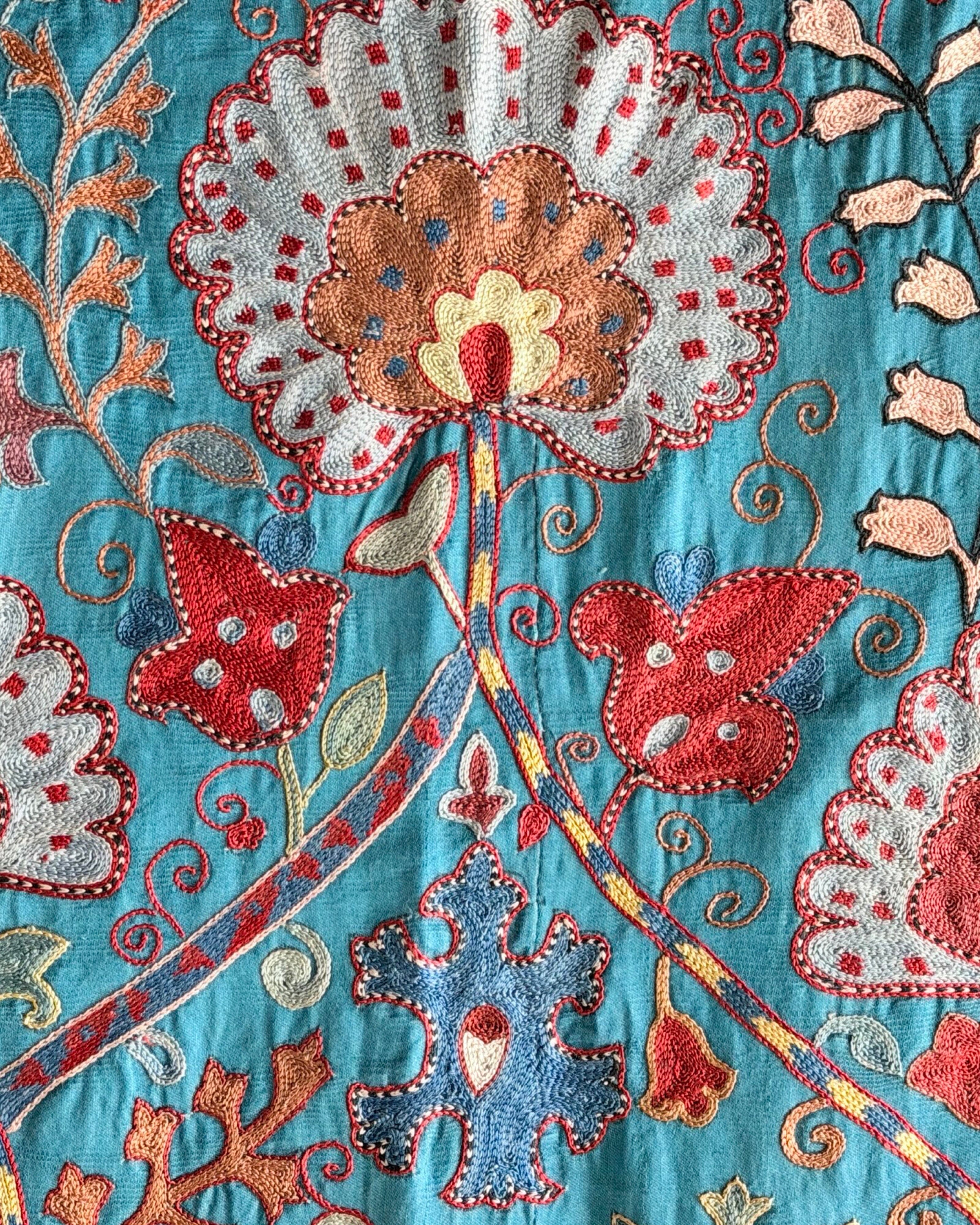 Hand Stitched Suzani (CSSU061323 | 84 x 108") Suzani Aziz Suzani 