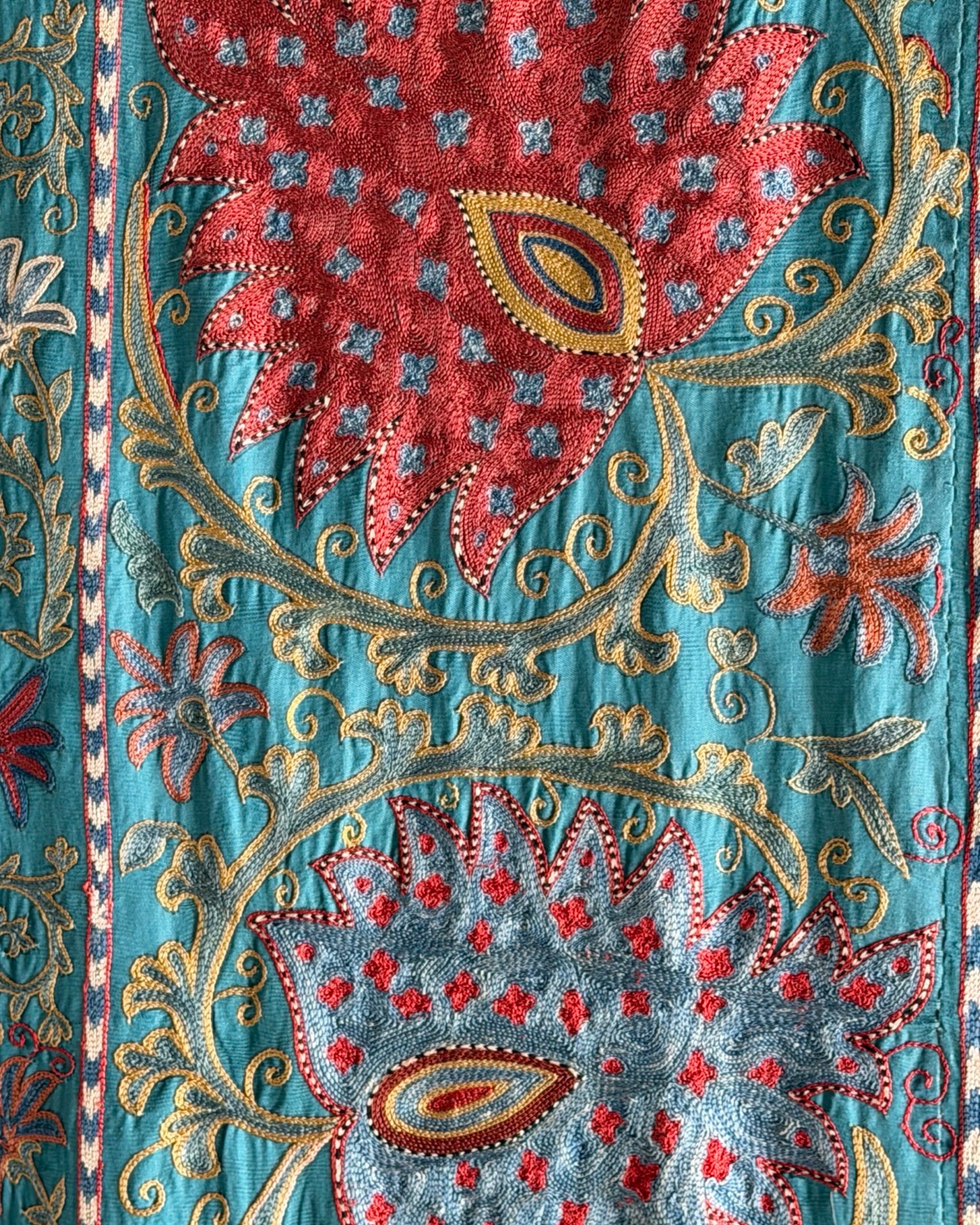 Hand Stitched Suzani (CSSU061323 | 84 x 108") Suzani Aziz Suzani 
