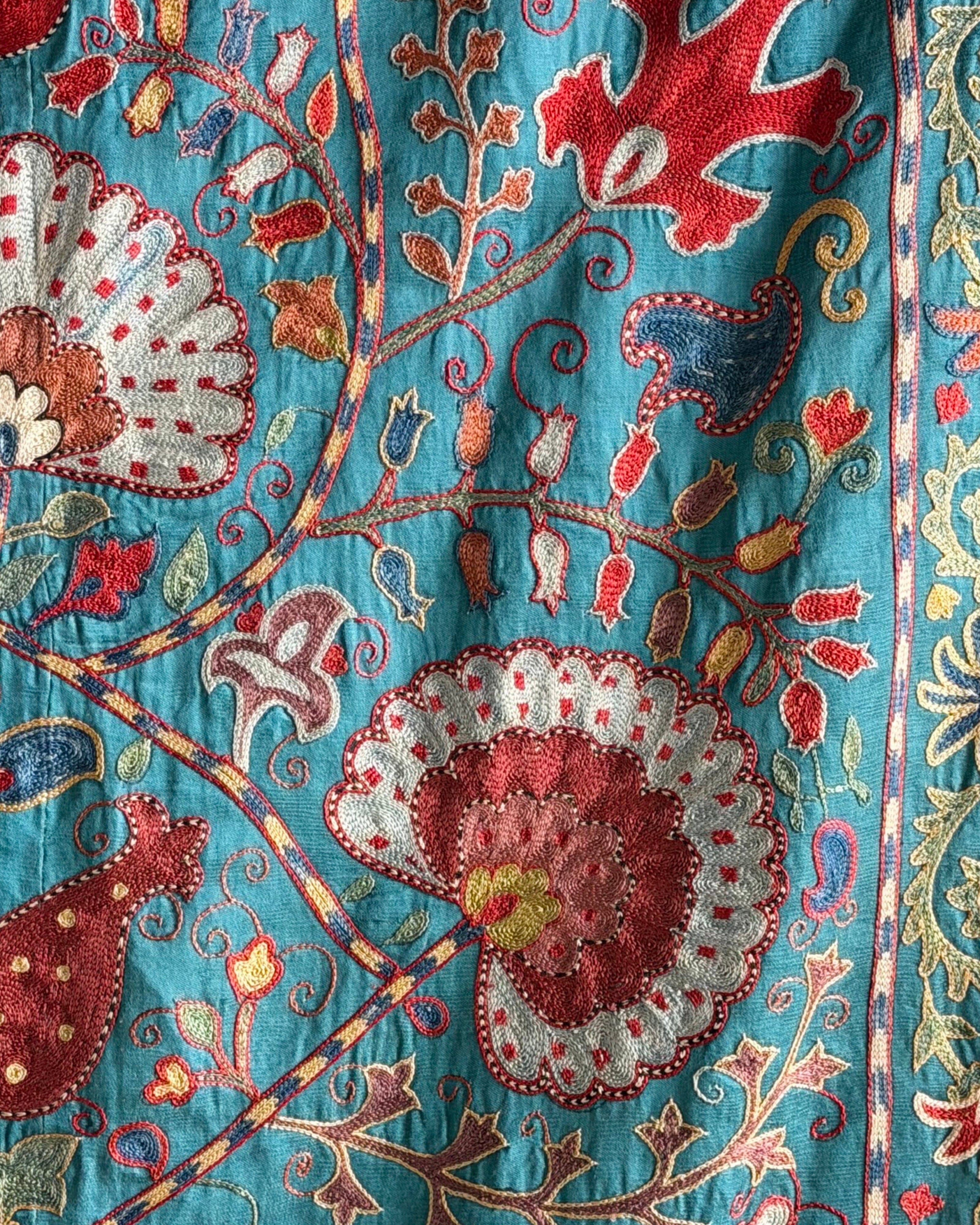 Hand Stitched Suzani (CSSU061323 | 84 x 108") Suzani Aziz Suzani 